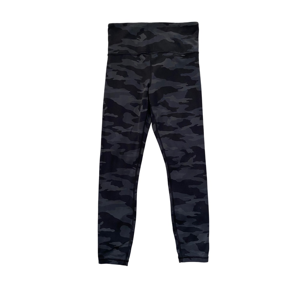 Athleta Elation Camo 7/8 Tight Women S Black Gray High Rise Leggings Sporty Yoga